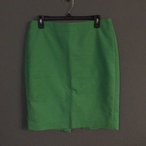 Dark lime green J. Crew No. 2 pencil skirt